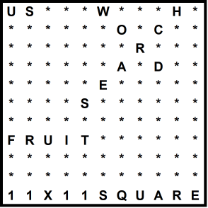 American 11x11 Wordsearch puzzle no.317 - fruit