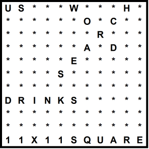 American 11x11 Wordsearch puzzle no.321 - drinks