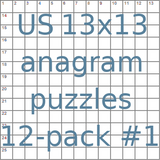 American 13x13 anagram crossword puzzles 12-pack no.1