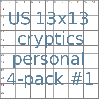 American 13x13 cryptic puzzles personal 4-pack no.1 (Not for publication)