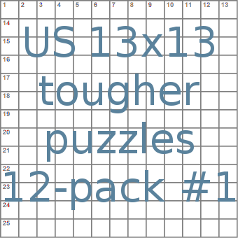 American 13x13 tougher puzzles 12-pack no.1