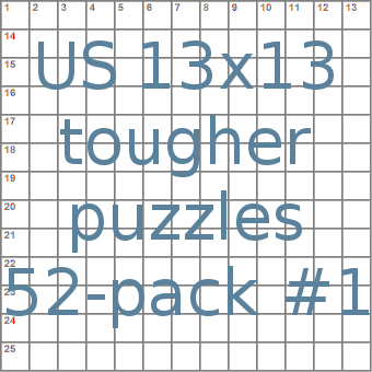 American 13x13 tougher puzzles 52-pack no.1