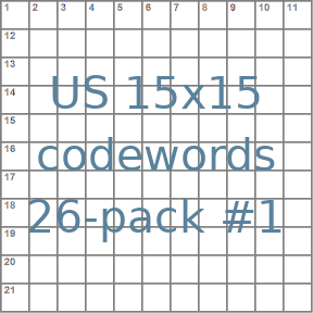 American 15x15 codeword puzzles 26-pack no.1